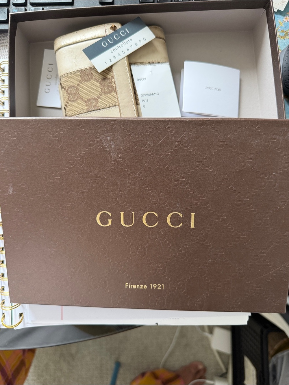 Gucci Vintage Monogram Large Card Holder Wallet 100% Authentic With Gucci Box! - Picture 6 of 6